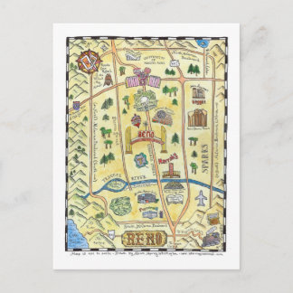 Reno Map Postcard