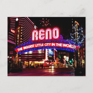 Reno, Nevada at Night Postcard
