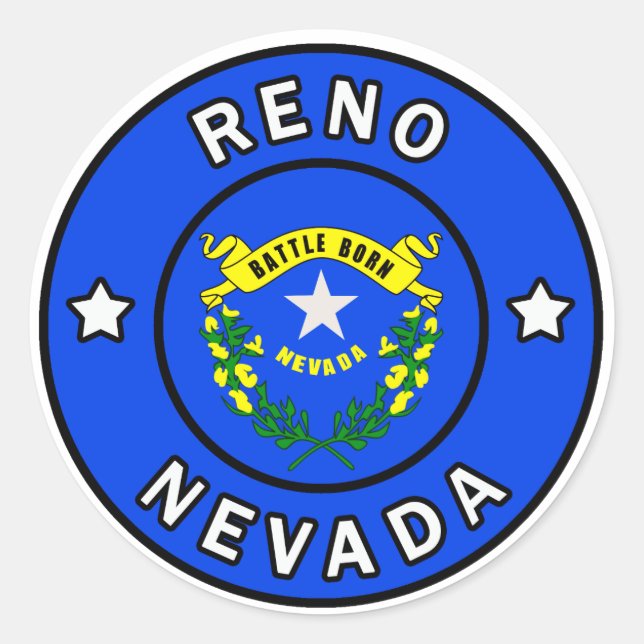 Reno Nevada Classic Round Sticker (Front)