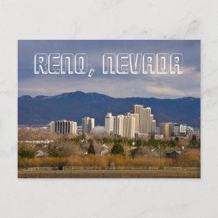 Reno Nevada Downtown Skyline Postcard
