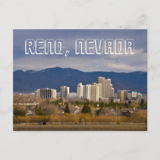 Reno Nevada Downtown Skyline Postcard