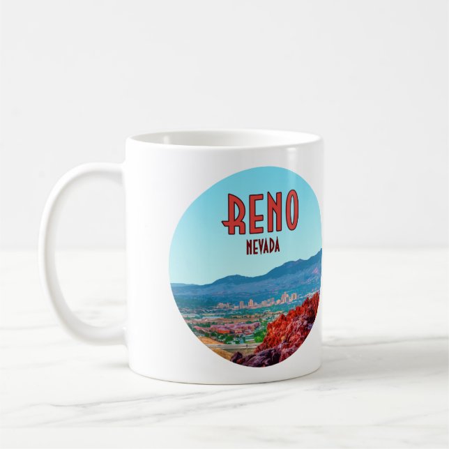 Reno Nevada Downtown Vintage Coffee Mug (Left)