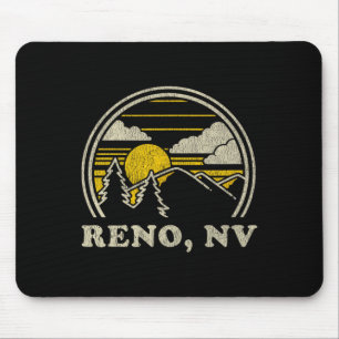 Reno Nevada Nv T Shirt Vintage Hiking Mountains Te Mouse Mat