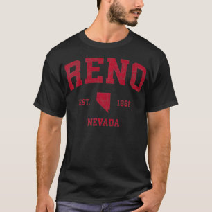 Reno Nevada NV Vintage Sports Design Red Print Pul T-Shirt