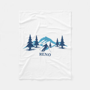 Reno Nevada Ski Resort Skiing Skier _1 Fleece Blanket