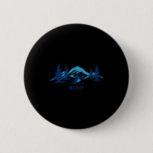 Reno nevada ski resort skiing skier 6 cm round badge