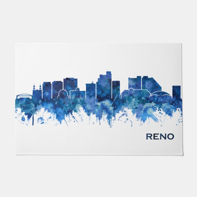 Reno Nevada Skyline Blue Doormat (Front)
