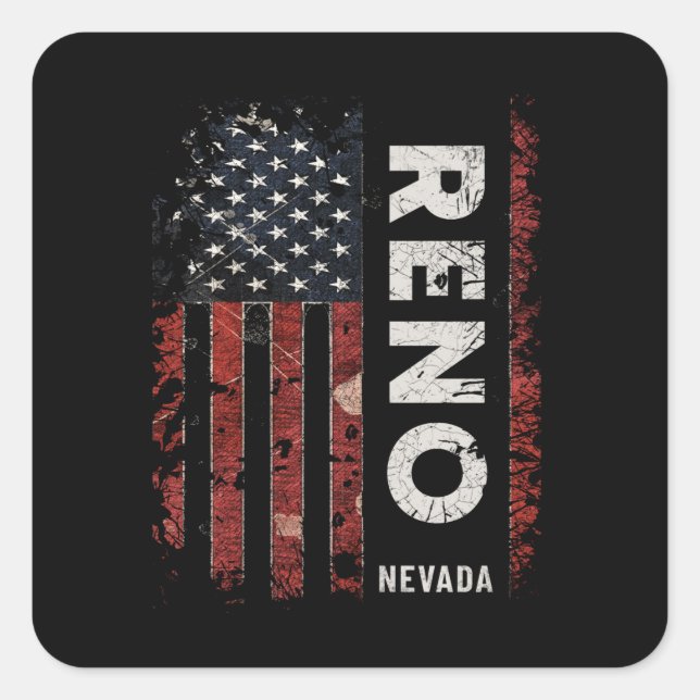 Reno Nevada Square Sticker (Front)