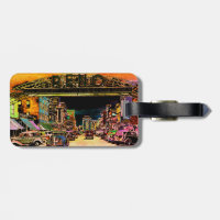 RENO NEVADA VINTAGE COLORFUL WATERCOLOR ART