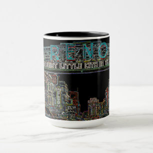 RENO NEVADA VINTAGE COLORFUL WATERCOLOR ART MUG
