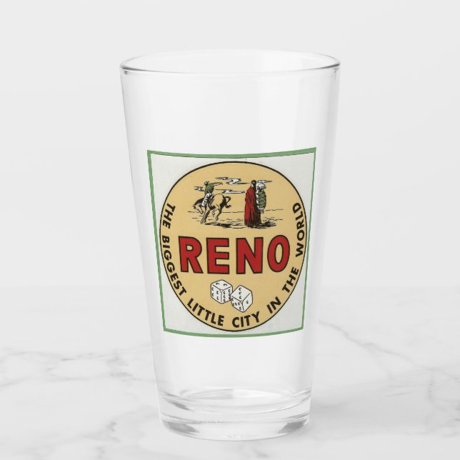 Reno Nevada - Vintage Travel Glass (Front)