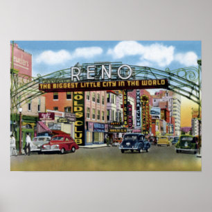 Reno Nevada Virginia Street Poster
