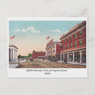 Reno NV, Virginia Street View Vintage 1910s Postcard