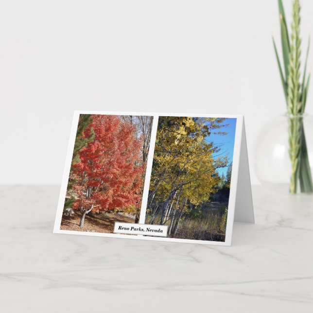 Reno Parks in Fall, Nevada, Photography J.Halko Card (Front)