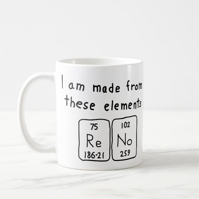 Reno periodic table name mug (Left)