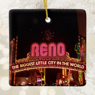 Reno Sign Double Sided Photo Ceramic Ornament