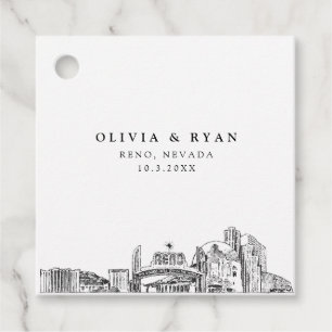 Reno Skyline Wedding Favour Tags