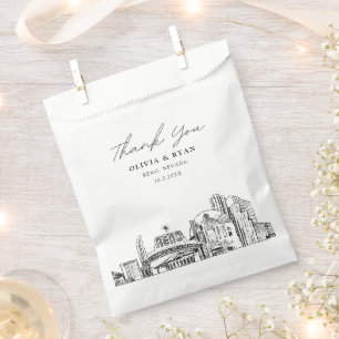 Reno Wedding Skyline Personalised Downtown  Favour Bags