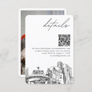 Reno Wedding Skyline Small Details QR Code RSVP Enclosure Card