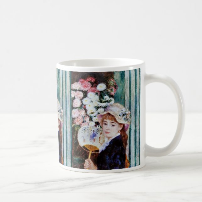 Renoir , a girl with a fan coffee mug (Right)
