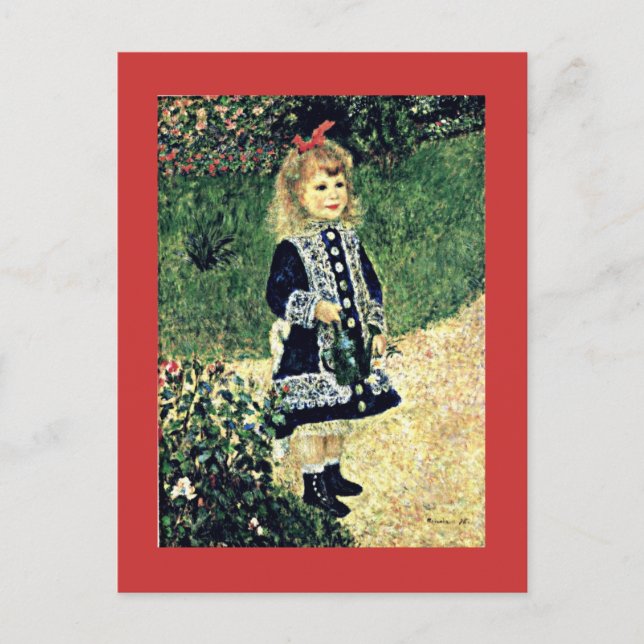 Renoir - A Girl with a Watering Can Postcard (Front)