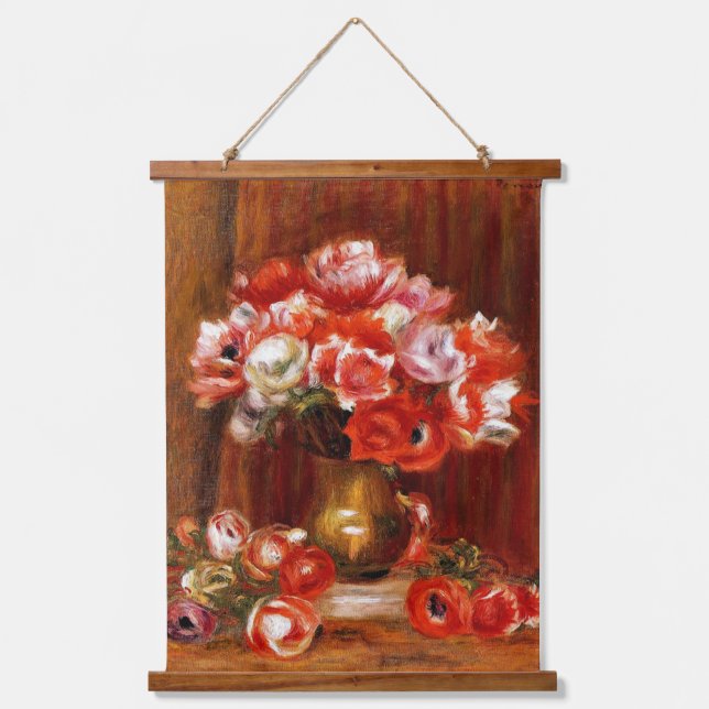 Renoir - Anemones, famous painting, Hanging Tapestry (Front)