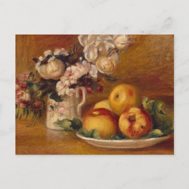 Renoir Apples and Flowers Postcard (Front)