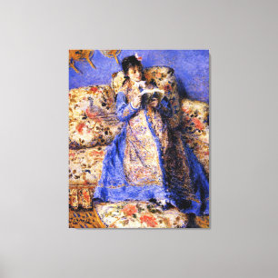 Renoir - Camille Monet Reading, famous painting, Canvas Print
