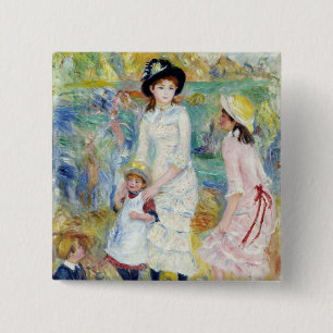 Renoir - Children on the Seashore, Guernsey 15 Cm Square Badge