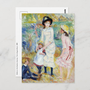 Renoir - Children on the Seashore, Guernsey Postcard