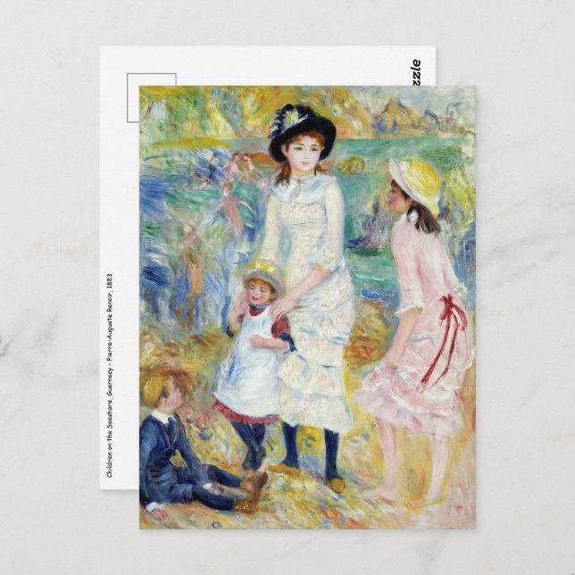 Renoir - Children on the Seashore, Guernsey Postcard (Front/Back)