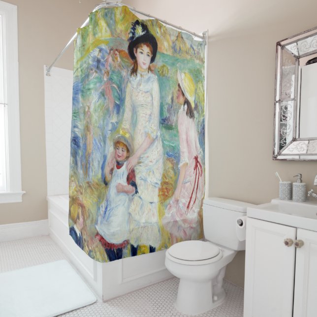 Renoir - Children on the Seashore, Guernsey Shower Curtain (In Situ)