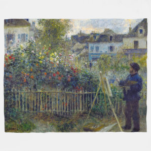 Renoir - Claude Monet Painting in his Garden Fleece Blanket