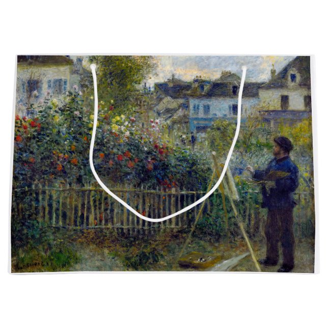 Renoir - Claude Monet Painting in his Garden Large Gift Bag (Front)