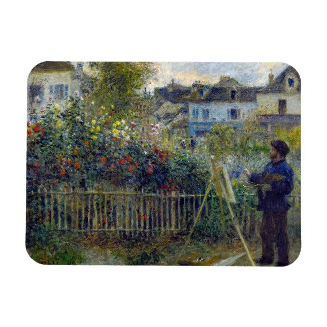 Renoir - Claude Monet Painting in his Garden Magnet (Horizontal)