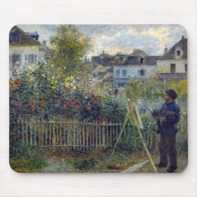 Renoir - Claude Monet Painting in his Garden Mouse Mat (Front)