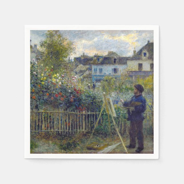 Renoir - Claude Monet Painting in his Garden Napkin (Front)