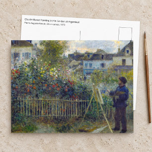 Renoir - Claude Monet Painting in his Garden Postcard