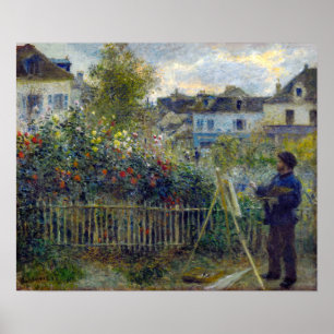 Renoir - Claude Monet Painting in his Garden Poster