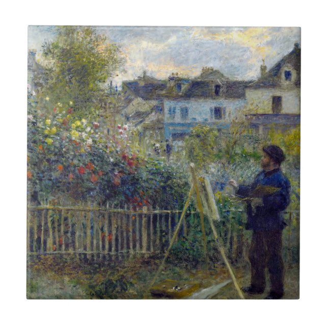 Renoir - Claude Monet Painting in his Garden Tile (Front)