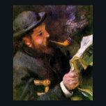 Renoir - Claude Monet Reading 1872 Poster<br><div class="desc">Claude Monet Reading 1872 by Pierre-Auguste Renoir. For more poster-ready images from Zedign Art Series Book 49 "Pierre-Auguste Renoir - Paintings & Drawings Vol 2",  visit https://books.zedign.com/zas/49.html</div>