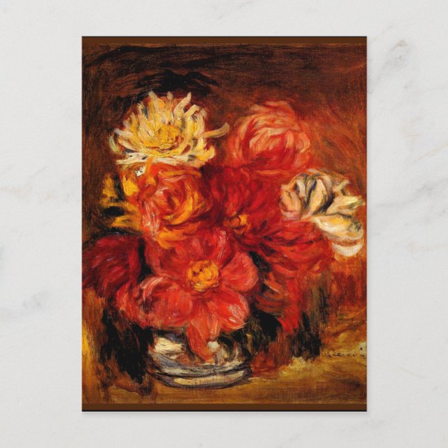 Renoir - Dahlias, fine art painting Postcard (Front)