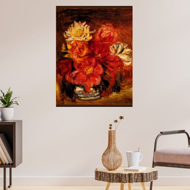 Renoir - Dahlias, fine art painting Poster (Living Room 3)