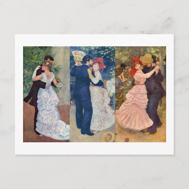 Renoir - Dance in the City, Country, and Bougival Postcard (Front)