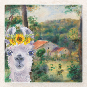 Renoir Environs of Briey and the Fancy Llama  Glass Coaster