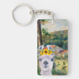 Renoir Environs of Briey and the Fancy Llama  Key Ring