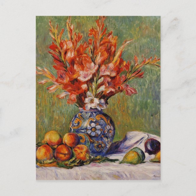 Renoir Flowers and Fruits Vintage Still Life Postcard (Front)