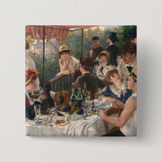 Renoir French Luncheon Boating Party 15 Cm Square Badge (Front)