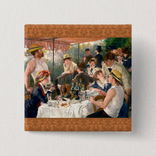 Renoir French Luncheon Boating Party 15 Cm Square Badge