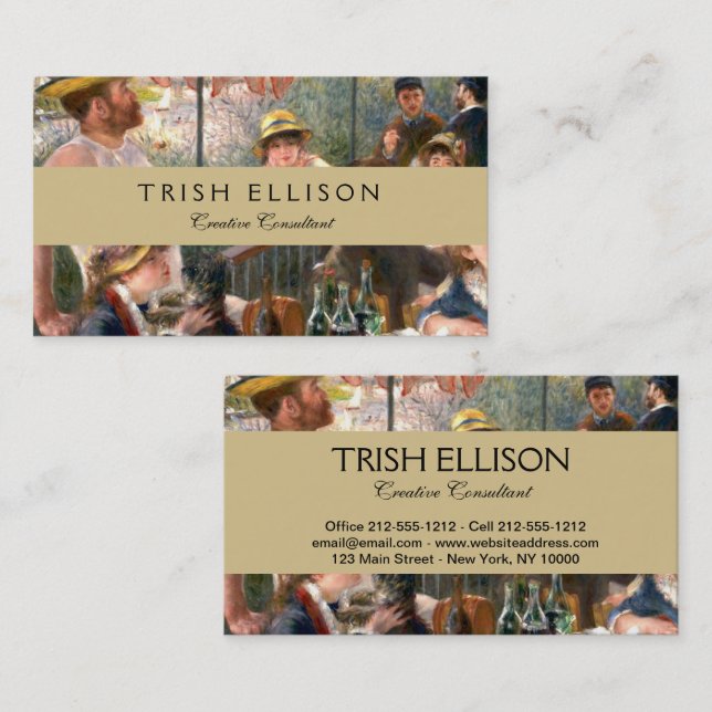 Renoir French Luncheon Boating Party Business Card (Front/Back)
